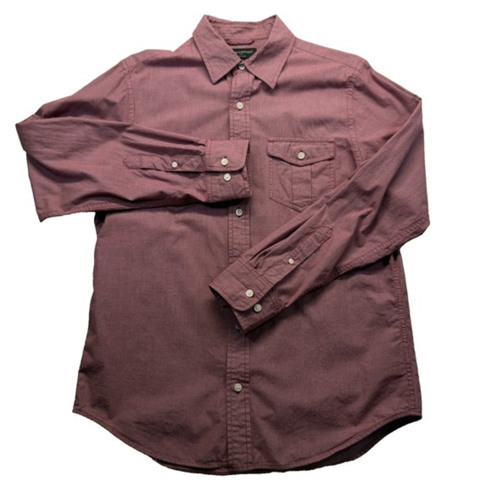 Banana Republic Soft Wash Coronado Shirt Mens M Red Micro Check Cotton - Picture 2 of 7